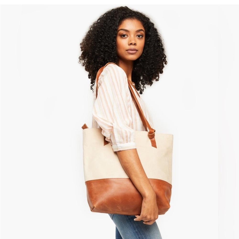 Able leather colorblock tote bag